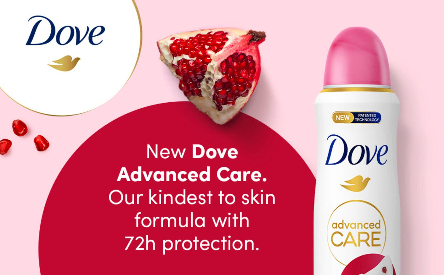 Pomegranate & Lemon Verbena Body Spray for Women Dove Go Fresh 150ml Long Lasting Freshness Quick Dry Invisible No White Marks Non-Sticky