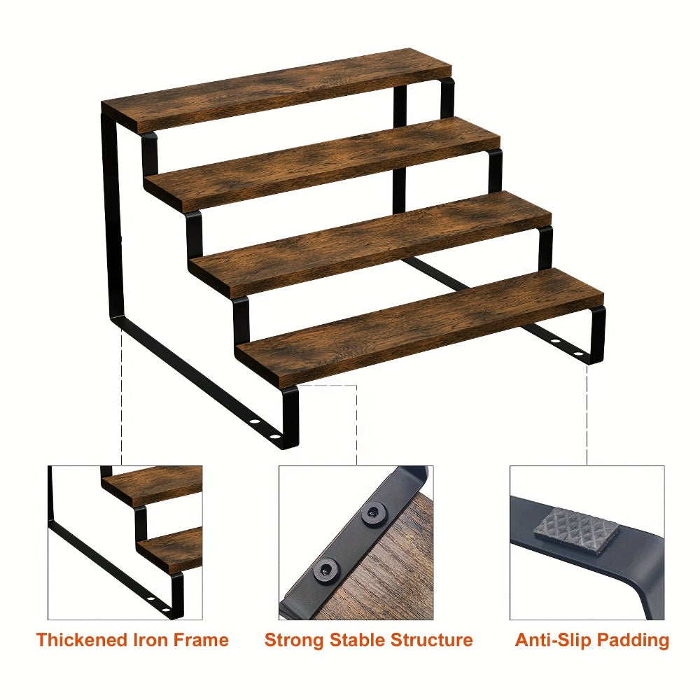 Expandable Spice Rack Organizer 3-Tier 2-Pack, Adjustable 13.8" to 26" Display Riser Stand for Kitchen Cabinet