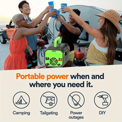 Portable 12V DC to 110V AC Power Inverter with 400W to 1000W Model Labels, Display and Carry Handle