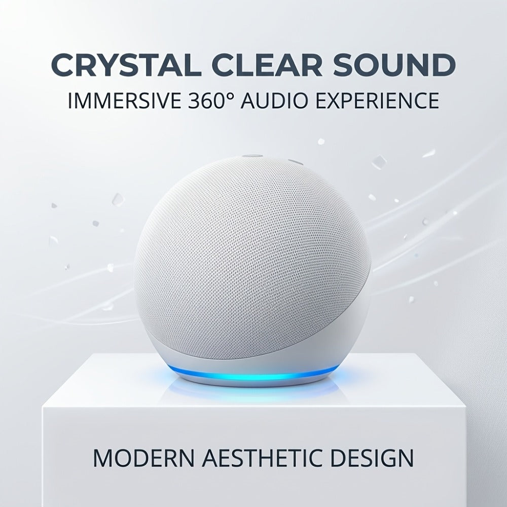 Portable Bluetooth Speaker Spherical Model with RGB, TWS, Subwoofer, 360° and Included Base
