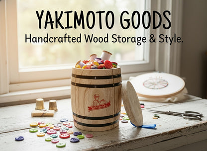 Wooden Barrel Storage Jar with Lid, Rustic Mini Desktop Organizer for Coffee Beans, Sugar, Candy