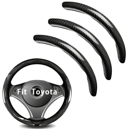 Steering Wheel Cover Carbon Fiber 3Pcs – Anti-Slip Scratch-Resistant Protector for Toyota RAV4, Camry, Corolla, Highlander, Tacoma, Tundra