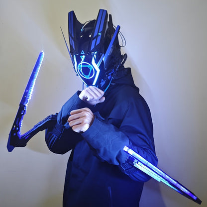 LED Mantis Knife Cyberpunk Light Up Acrylic Prop, Luminous Blade for Halloween Costume Cosplay Sci-Fi Role Play Party
