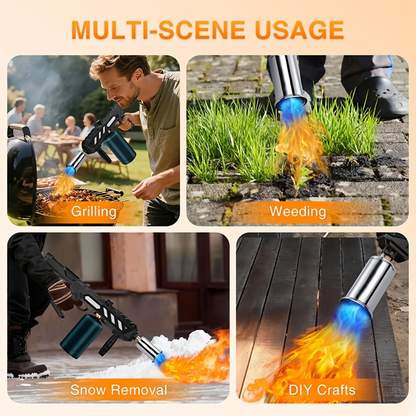 Detachable-Body Propane Torch Gun with Adjustable Flame and Black or Gold-Silvery Finish Choices