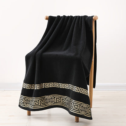 Five-Piece Patterned Bath Towel Set with One Bath Towel, Two Hand Towels and Two Washcloths in Three Colors