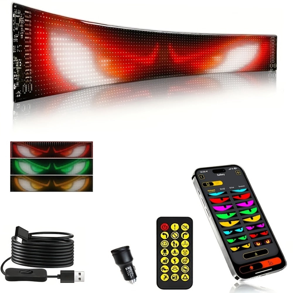 Flexible LED Display Screen Programmable Text & Animation, App & Remote Control, High-Definition RGB Matrix Panel for Any Curved Surface