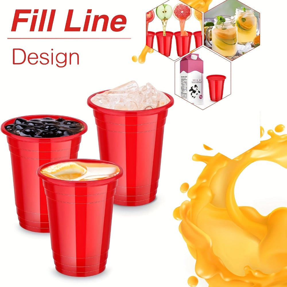 160-Pack 16-Ounce Tapered Party Cups with Fill Lines in Black, Red, Pink or Golden Color Options