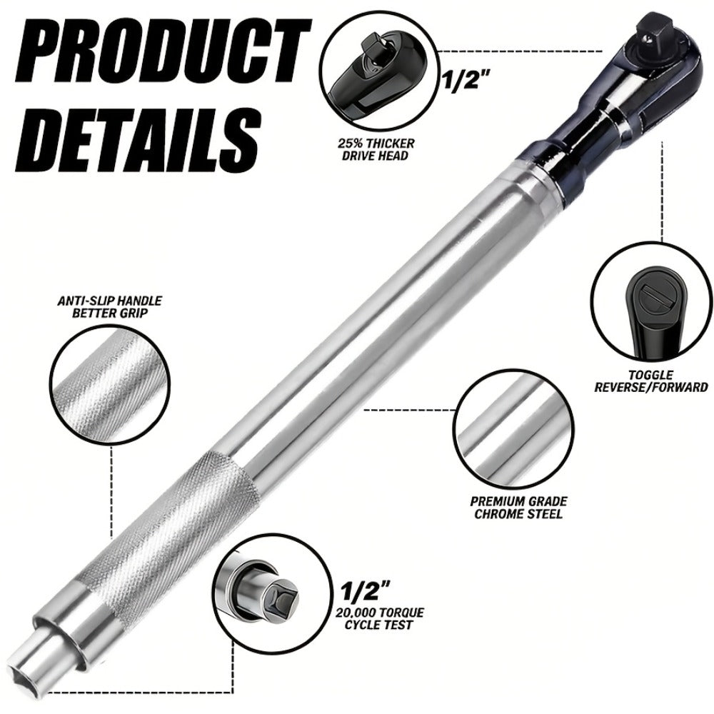 Impact Wrench Extension 1/2" Offset Ratchet Extender – 3-in-1 Heavy Duty Electric Drill Adapter for Confined Spaces Auto Repair with Socket