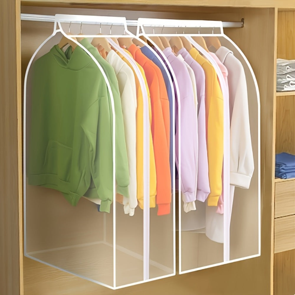 Garment Bag Transparent Hanging Clothes Dust Cover with Zipper, Thickened & Storage Bag for Coats