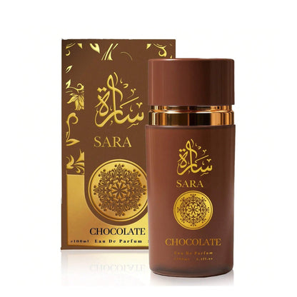 Sarah Chocolate Eau de Parfum Spray, 100 ml Brown Bottle with Cocoa, Vanilla and Amber Label Notes