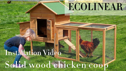 Chicken Coop with Run Large Outdoor Wooden Hen House 82 Inch Walk-in Poultry Cage for 2-4 Chickens Ducks for Garden, Patio and Yard Use