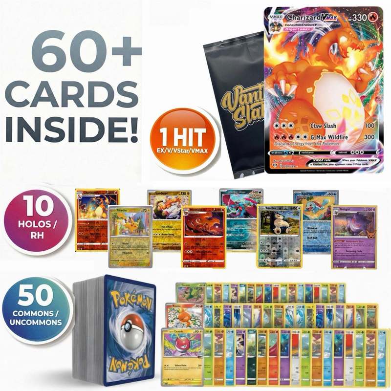 Trading Card Game 61-Card Mystery Assortment with One Pack Option and Mixed Character Card Artwork