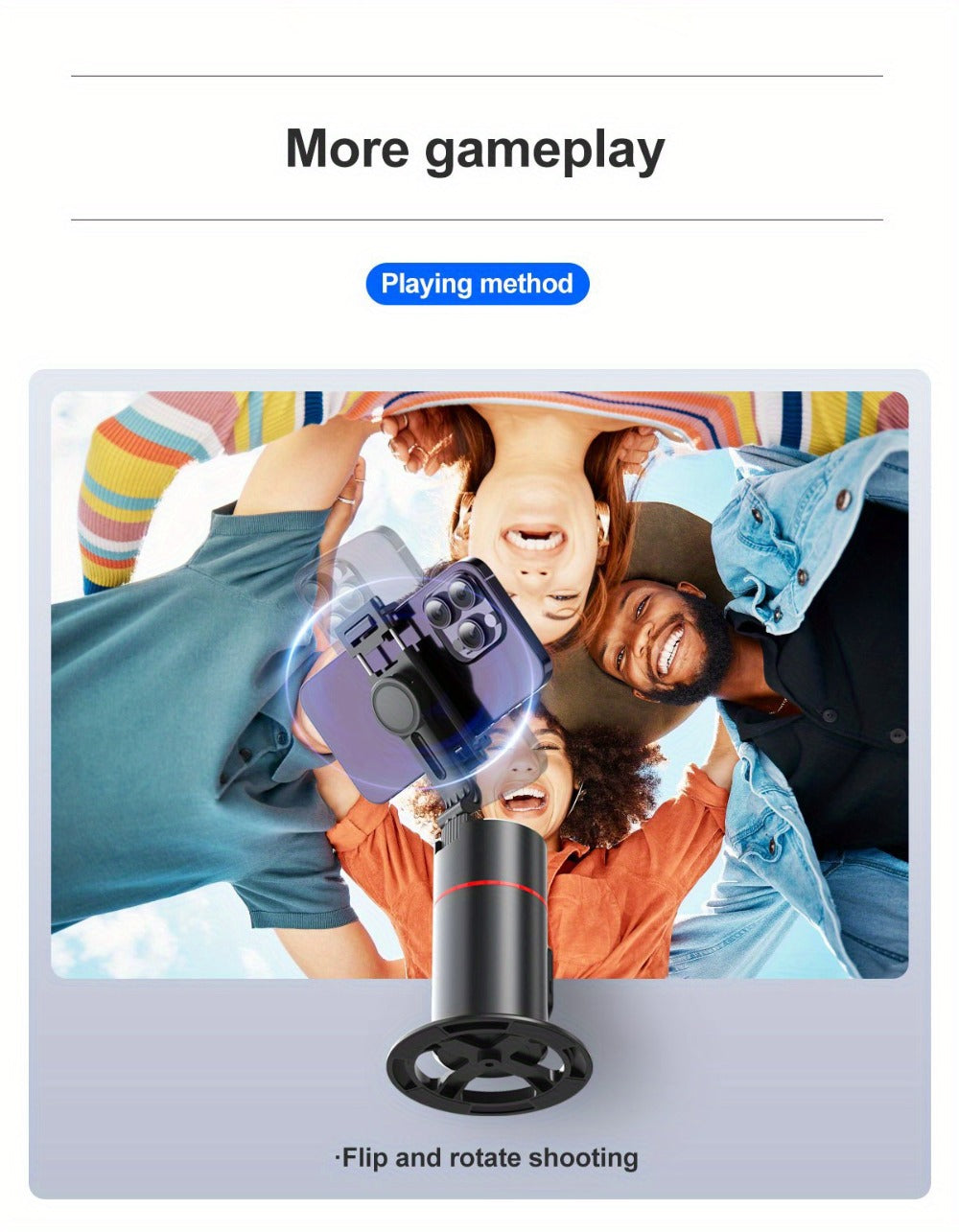 Gesture Control Auto Face Tracking Tripod with 360° Rotation & Wireless Remote No App Required
