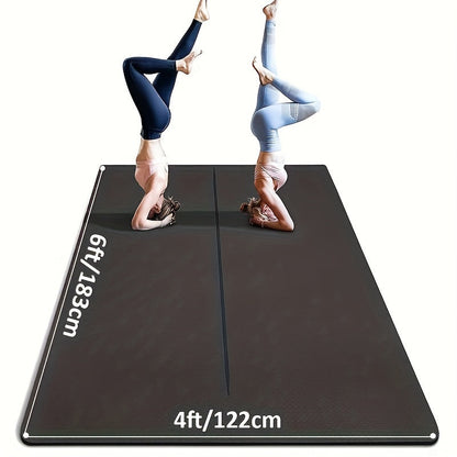 Large TPE Yoga Mat 6'x4' Extra Thick 1/3" – Alignment Lines, Double-Sided Non-Slip Professional Mat for Yoga
