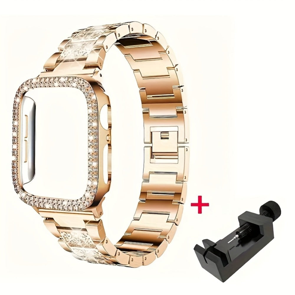 Diamond Apple Watch Case & Strap Set for an Everyday Personal Care Routine, with the Listed Configuration