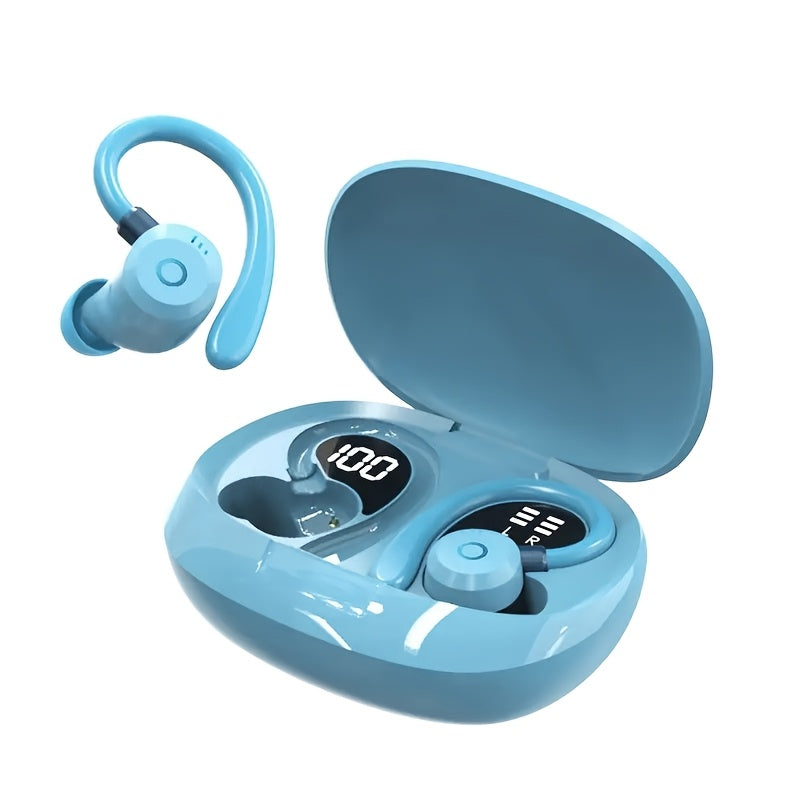 Wireless Earbuds Stereo In-Ear with LED Display Case, Touch Controls and Black, Blue or White Options