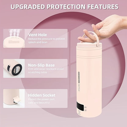 Travel Electric Kettle Mini Portable, Small Water Boiler with 4 Temperature Settings, 304 Stainless Steel