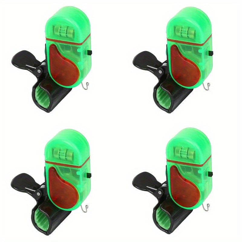 Fishing Bite Alarm Set of 4 with Sound Alert & LED Indicator – All-Weather Portable Electronic Fish Bite Detector for Night Fishing