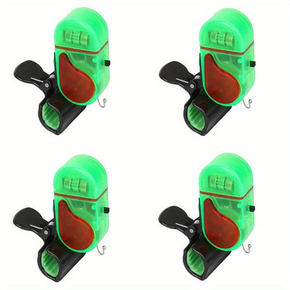 Fishing Bite Alarm Set of 4 with Sound Alert & LED Indicator – All-Weather Portable Electronic Fish Bite Detector for Night Fishing