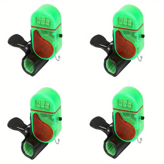 Fishing Bite Alarm Set of 4 with Sound Alert & LED Indicator – All-Weather Portable Electronic Fish Bite Detector for Night Fishing
