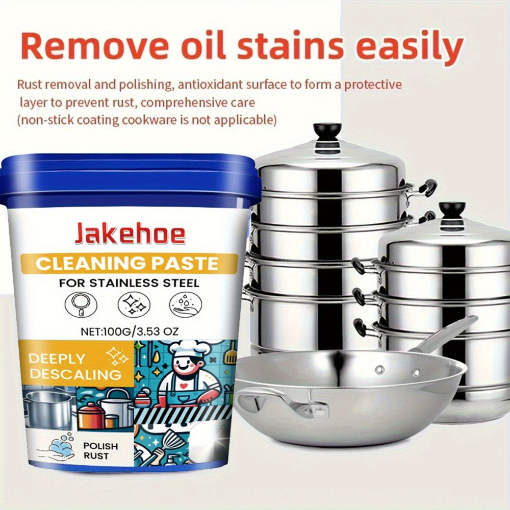 Cookware Bottom Cleaner Paste – Black Burn Stain Remover for Pots & Pans, Stainless Steel Cleaning Scrub with Sodium Chloride