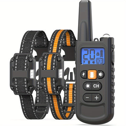 Dog Training Collar with Remote 3300ft Range 3 Modes Beep Vibration Safe Shock for 5-120lbs Dogs Rechargeable Waterproof E-Collar for 2 or 3