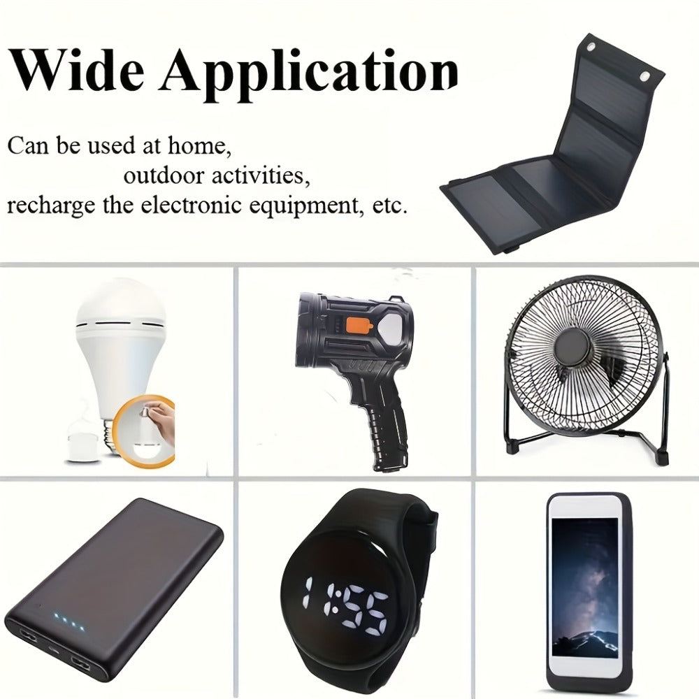 Portable Folding Solar Panel Charger with USB Port, 20% Monocrystalline Silicon Efficiency