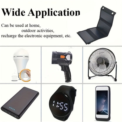 Portable Folding Solar Panel Charger with USB Port, 20% Monocrystalline Silicon Efficiency