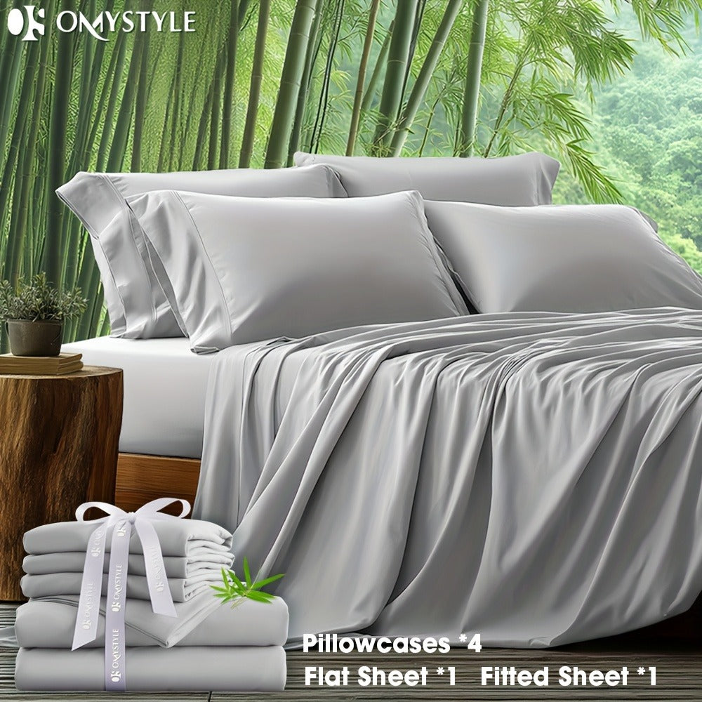 Viscose-Derived Blend Sheet Set with 4- or 6-Piece Packages, 11 Colors and Four Bed Size Options