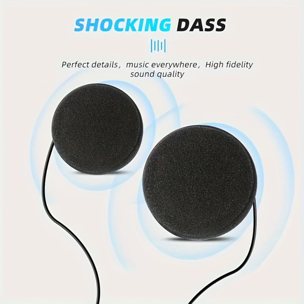 Motorcycle Helmet Bluetooth Headphones Wireless 5.0 – Hi-Fi Stereo, Noise Cancellation, Hands-Free Calls & Music, Easy Helmet Install