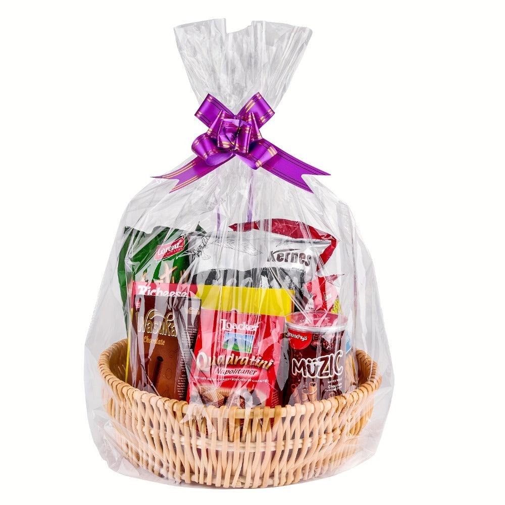Cellophane Bags 50-Pack Large 18x30 Inch Transparent Gift Basket Wrap Bags – Clear Cellophane Wrapping for Christmas