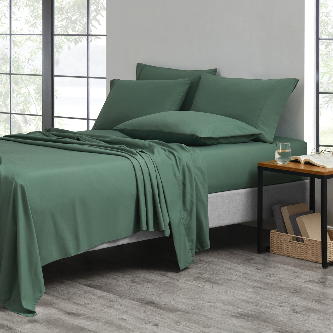 Microfiber and Bamboo Blend Sheet Set with 3- or 6-Piece Packages, 20 Colors and Five Bed Sizes
