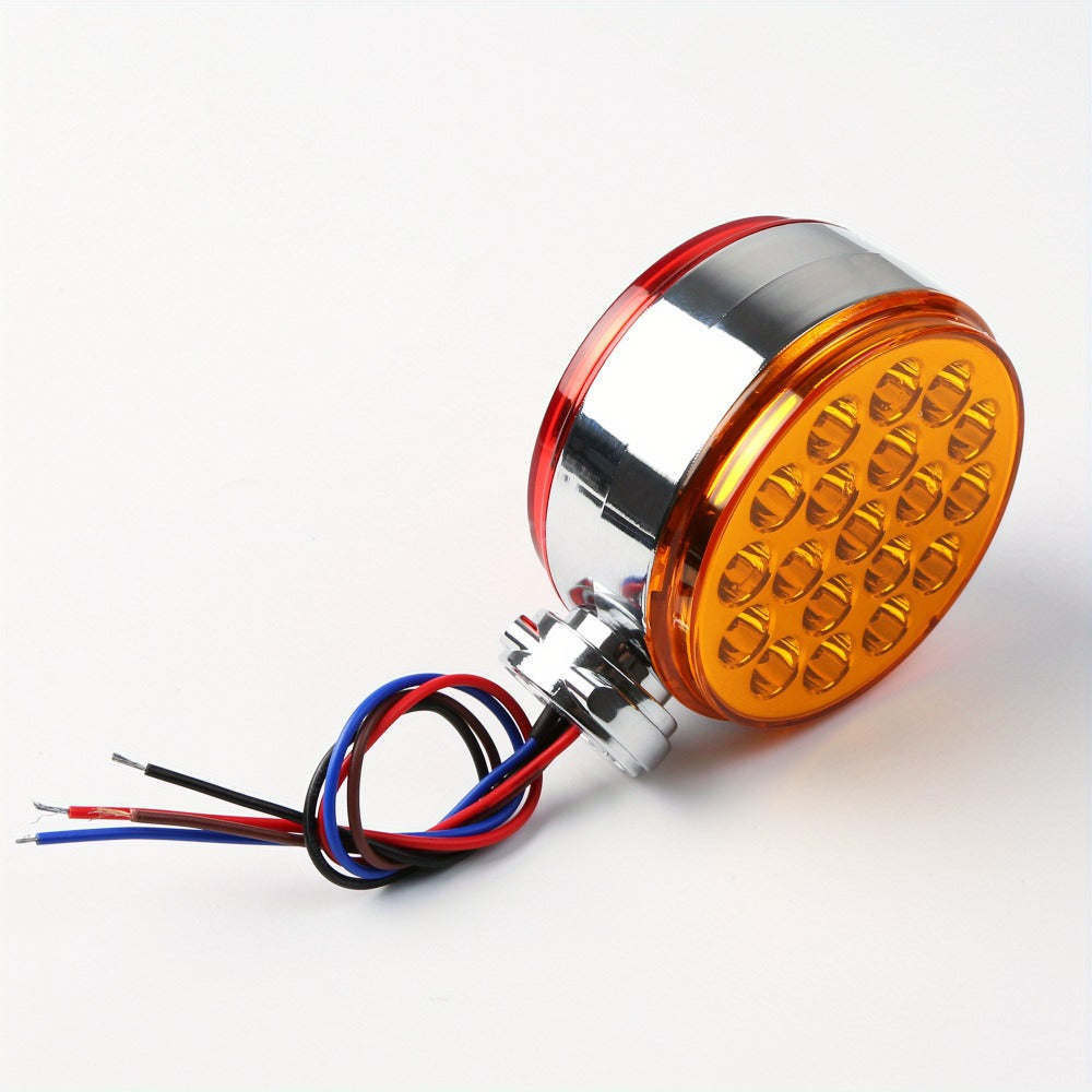 Truck Pedestal Lights Kit 4 Pack – 2pcs 4 Inch Round Double Face LED Turn Signal Lights 38-LED & 2pcs 3 Inch Round Double Face LED Marker