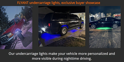 RGB Rock Lights Kit for Trucks & Cars, Sound-Activated LED Underbody Lights with APP & Remote Dual Control