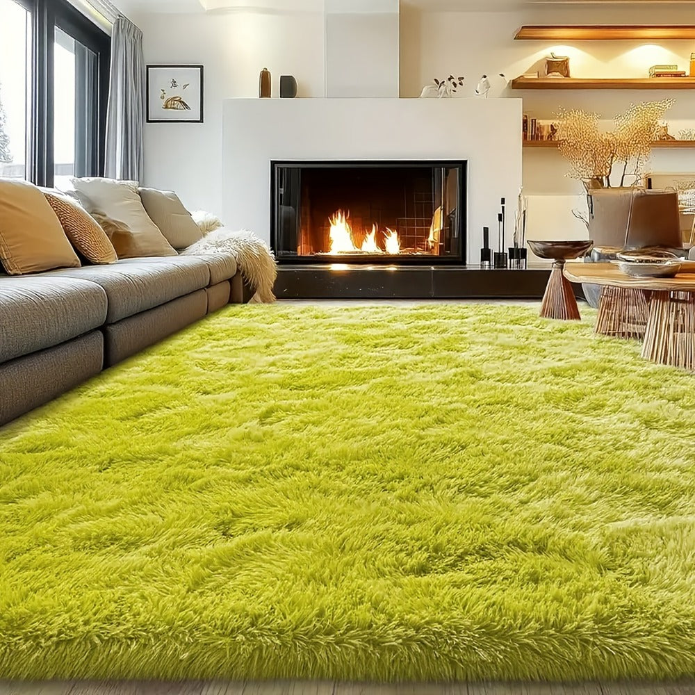 Area Rug for Bedroom, 8x10 Fluffy Shag with 1.8-Inch Plush Pile and Nine Colors for Bedroom or Living Room