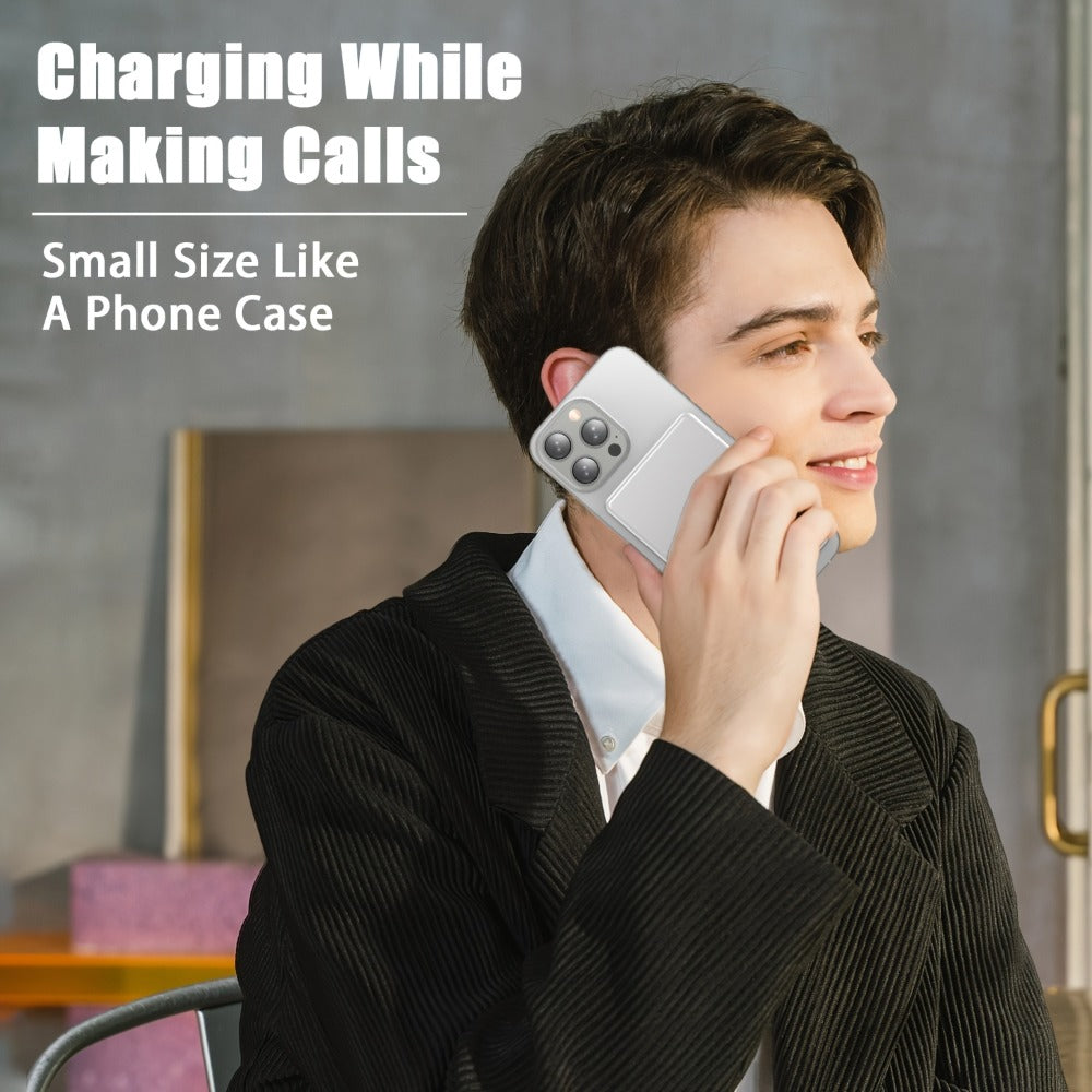 19W Fast Wireless Charging Power Bank 5000mAh Magnetic, High-Speed Mobile Charger with MagSafe-Compatible Snap-On Design