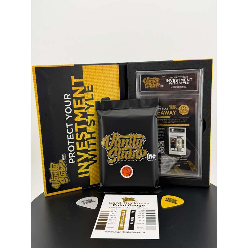 Sports Trading Cards, Basketball Vanity Slab with Black Label or Two-Slab Options for Display