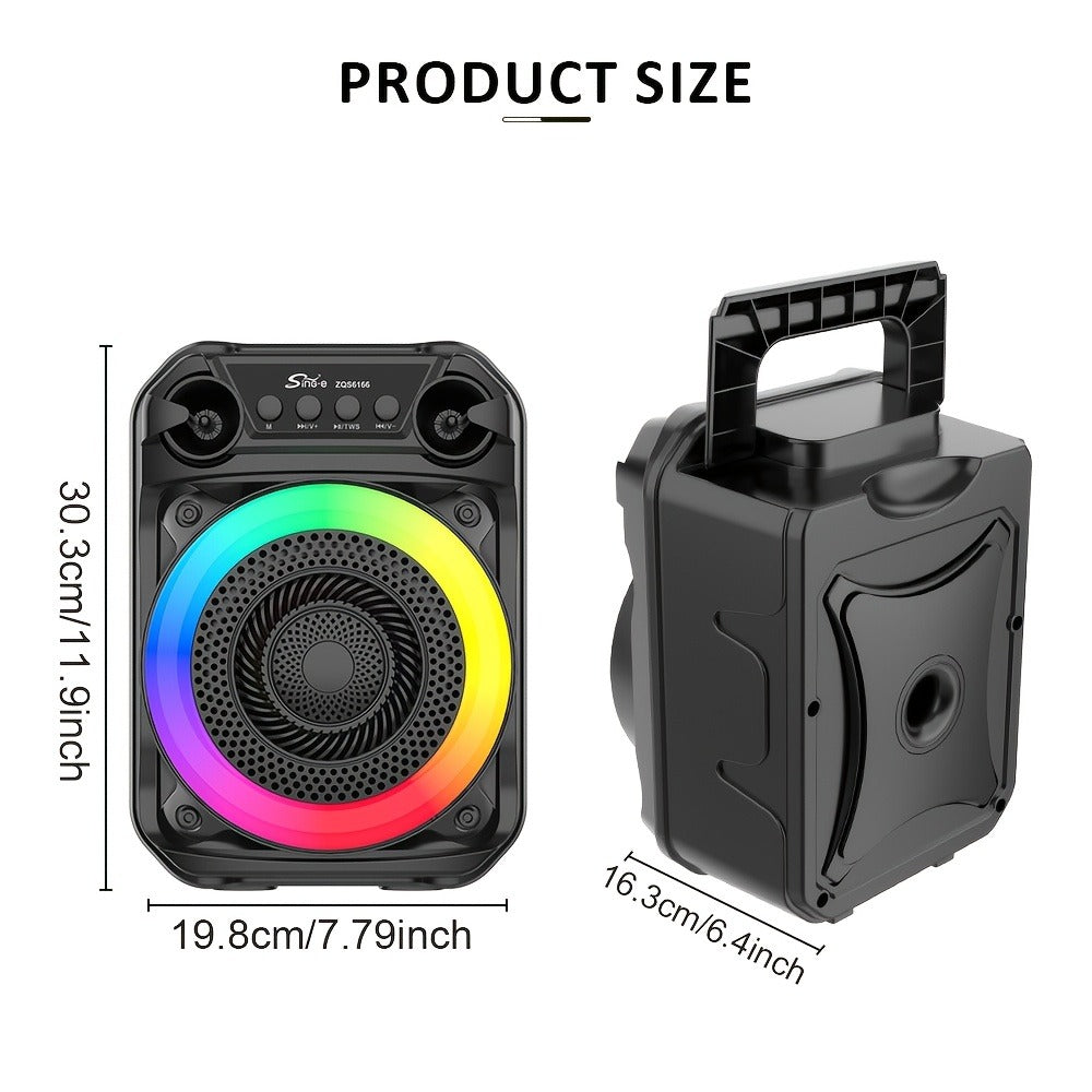 Portable Wireless Karaoke Speaker with Microphone & Bass Boost, TWS Stereo Sound, TF/SD Card Player