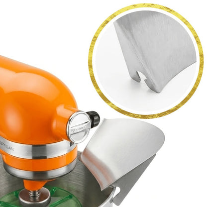 KitchenAid Pouring Chute Stainless Steel Stand Mixer Attachment – Universal Funnel Shield for Tilt-Head & Bowl-Lift 4.5-8 Qt