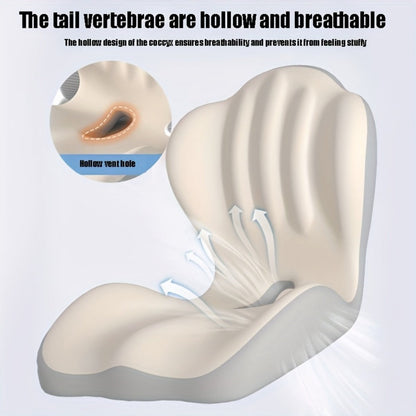 Hip & Lumbar Support Seat Cushion Ergonomic Memory Foam – Breathable High-Density Back Support Pillow for Office Chair
