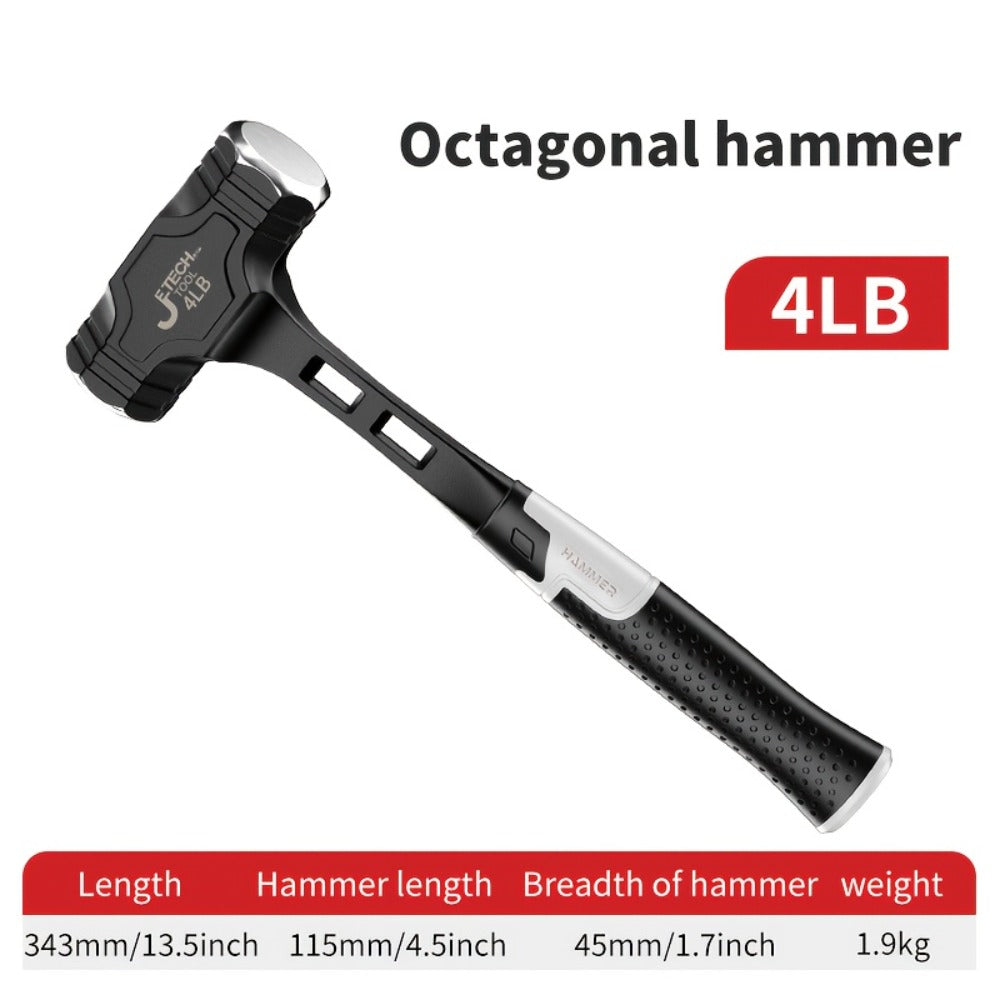 Octagonal Hammer High Carbon Steel Sledge Hammer with Grip Handle for Entryways, Bedrooms and Living Spaces