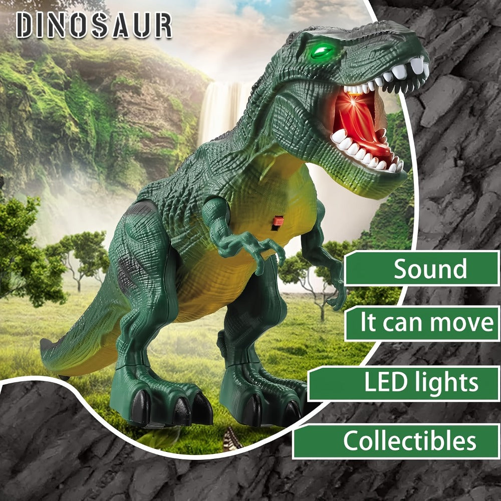 Interactive Dinosaur Toy Set 3 Pack with Walking, Roaring Sound & Lights, Electric T-Rex, Stegosaurus & Brachiosaurus