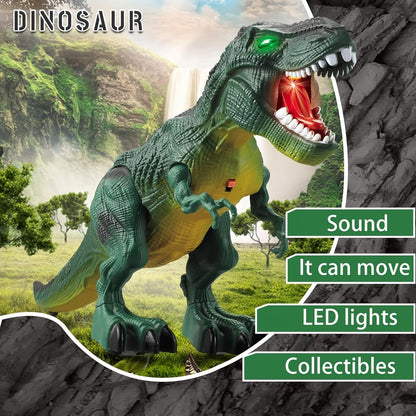 Interactive Dinosaur Toy Set 3 Pack with Walking, Roaring Sound & Lights, Electric T-Rex, Stegosaurus & Brachiosaurus