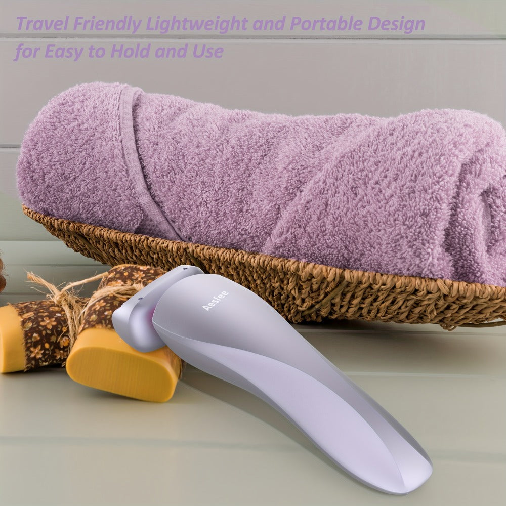 Electric Shaver Bikini Razor with Stainless Steel Blade, Rechargeable Power and Waterproof Wet/Dry Use in Purple