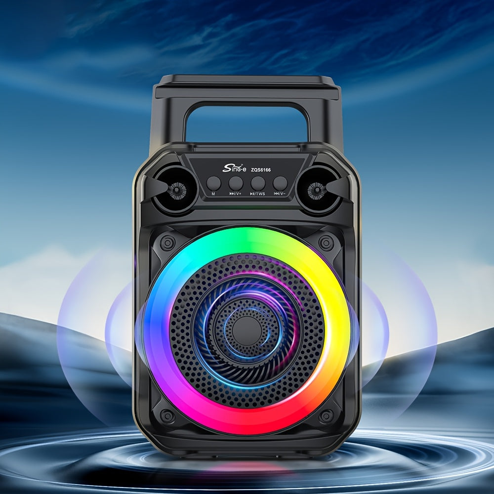 Portable Wireless Karaoke Speaker with Microphone & Bass Boost, TWS Stereo Sound, TF/SD Card Player