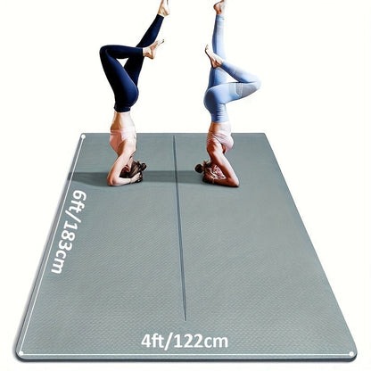 Large TPE Yoga Mat 6'x4' Extra Thick 1/3" – Alignment Lines, Double-Sided Non-Slip Professional Mat for Yoga
