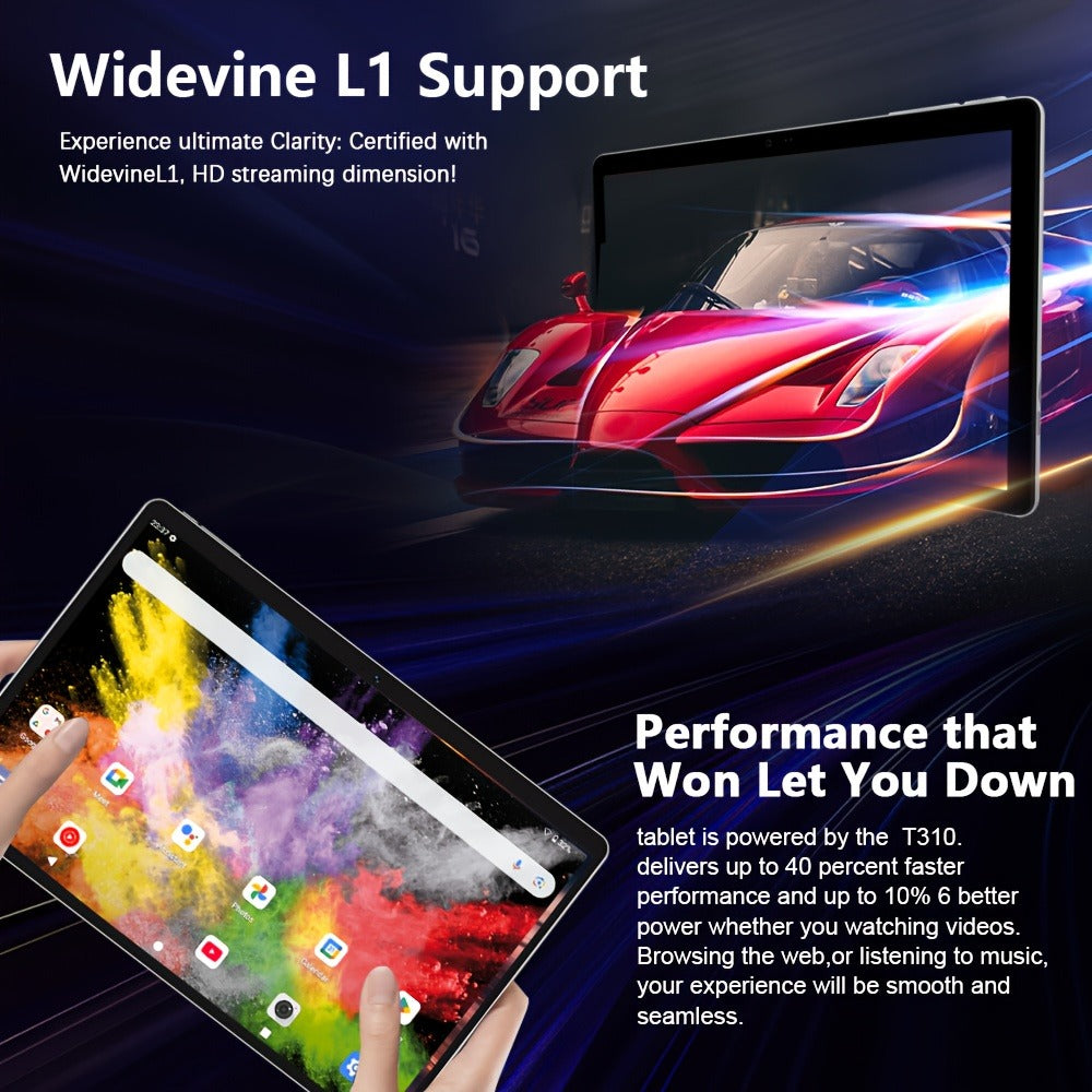 CRELANDER 2-in-1 Tablet 10 Inch 12GB RAM 128GB ROM, W30 Pro 2025 Android Tablet with Keyboard Mouse Stylus Case