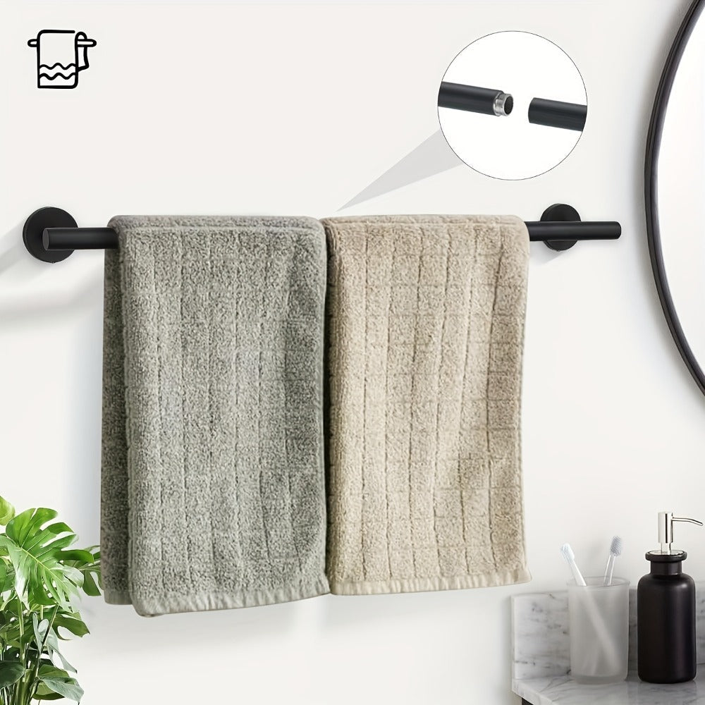 5-Piece Bathroom Hardware Set SUS304 Stainless Steel 24" Towel Bar Towel Ring Toilet Paper Holder Robe Hooks Black Silver Gold
