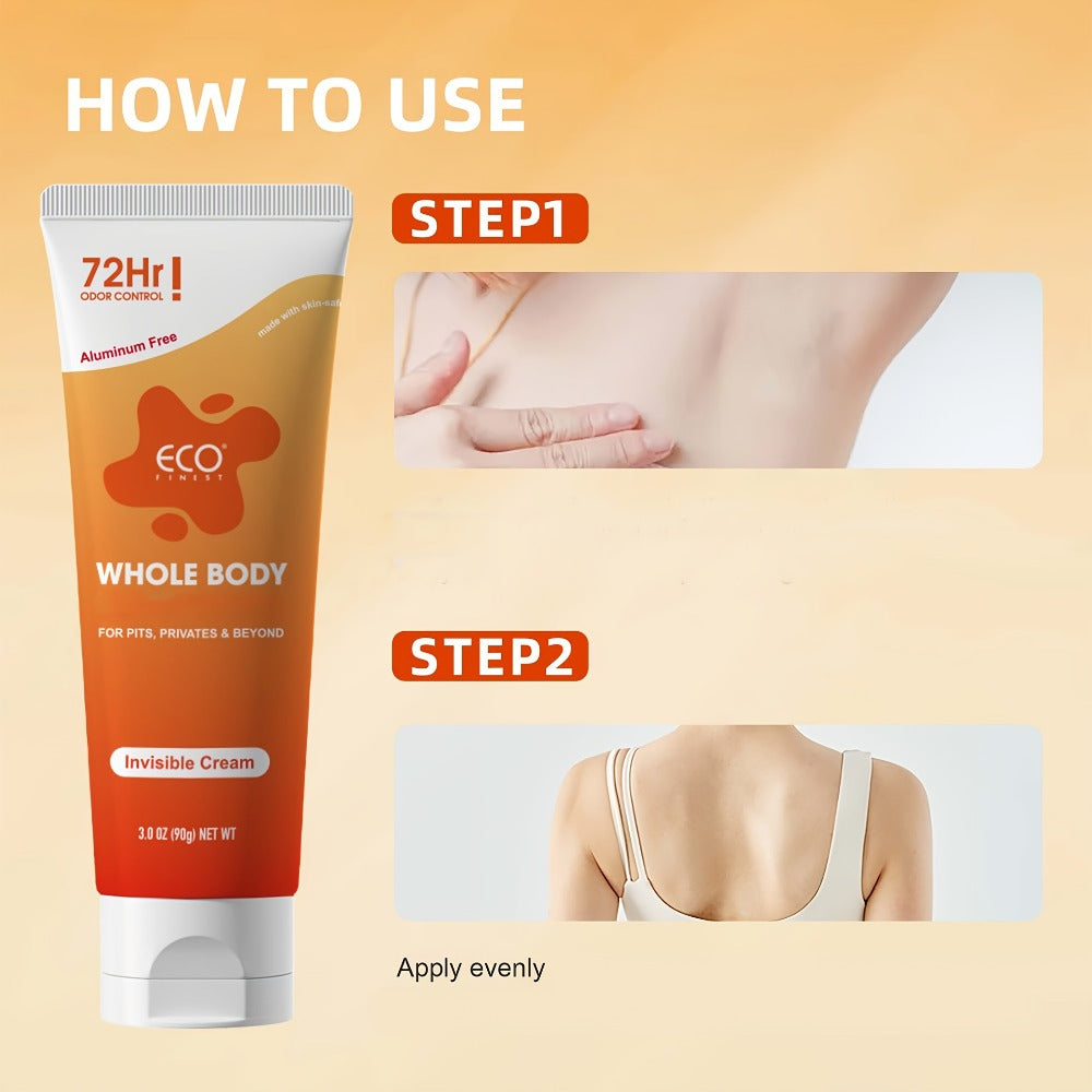 Natural Deodorant Cream 72-Hour Odor Protection – Aluminum-Free Body Deodorant with Lavender & Orange Scent | Long-Lasting Skin-Safe Formula