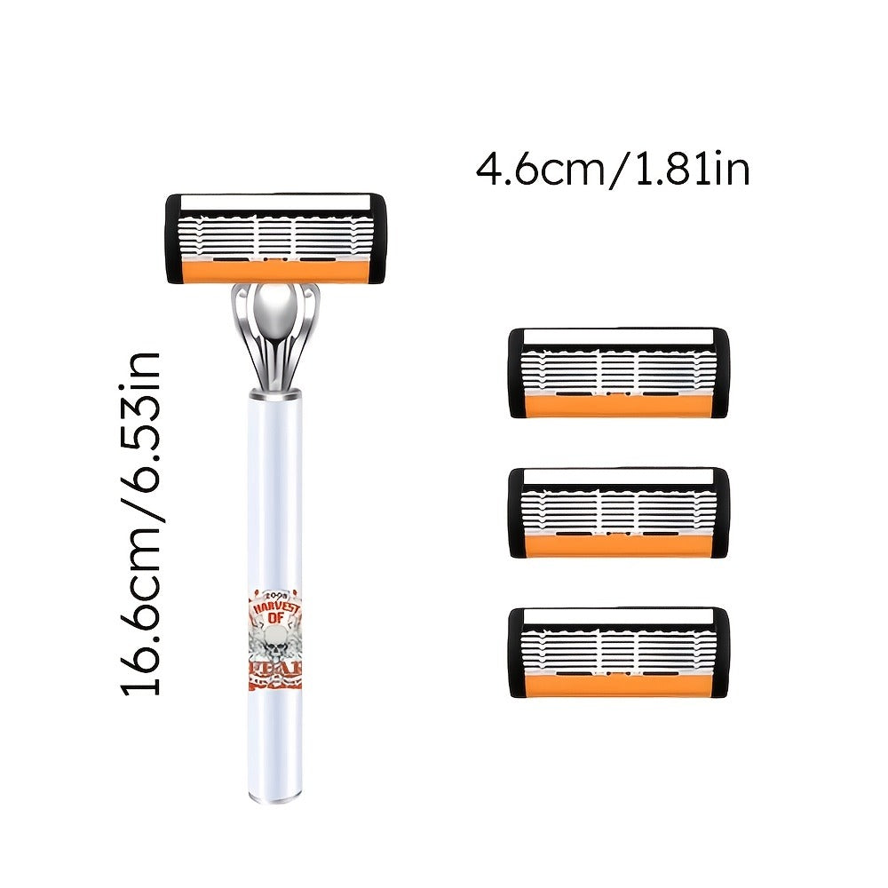 Men's Safety Razor Set 72 Blades 2 Non-Slip Handles Progressive Classic Style Painless Shaving Kit – Close Shave Replacement Blade Razor
